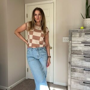 Zeagoo Brown Tan Top